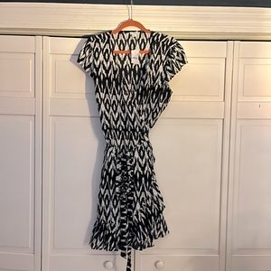 NWT JCrew ikat print beach cover wrap dress with ruffles. XXL
